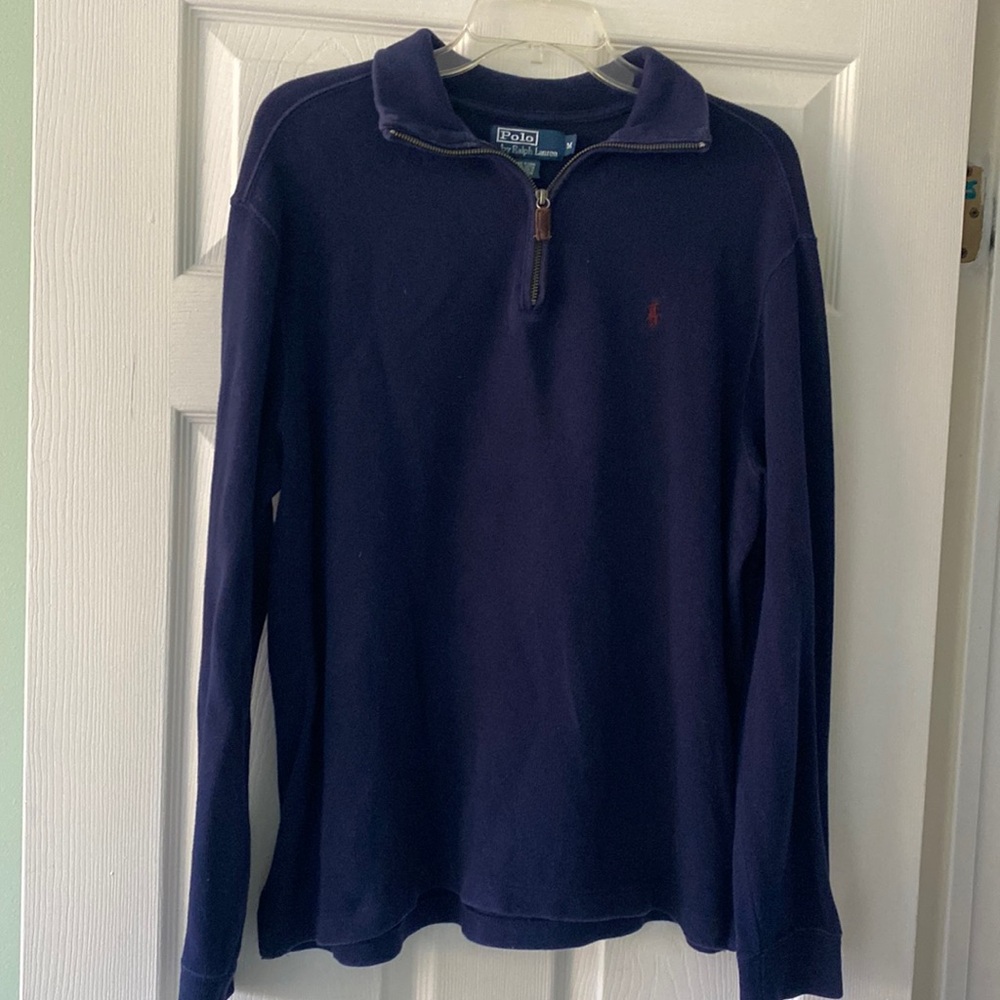 Men’s Polo by Ralph Lauren quarter zip size Medium sweater navy blue